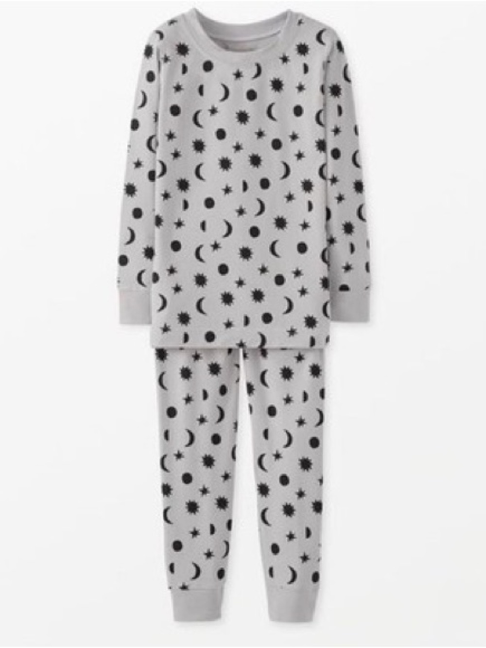 Hanna Andersson Light Gray Celestial Print PJ Set